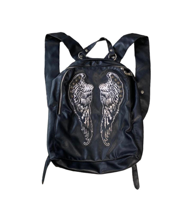 Pre-owned Avant Garde X If Six Was Nine Leather Backpack Angels With Stud In Black