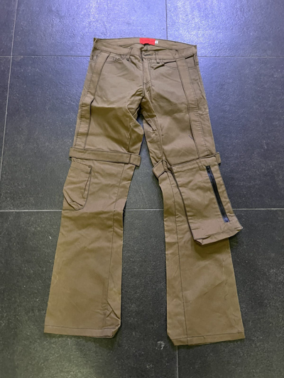 Pre-owned Who Decides War Sample Waxed Canvas Kargo Bondage Pant In Tan