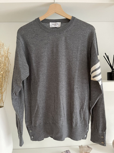 Pre-owned Thom Browne 4-bar Sweater In Grey