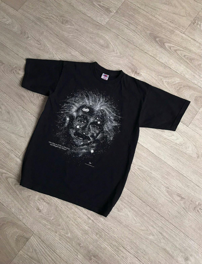 Pre-owned Made In Usa X Vintage Albert Einstein 1993 Galaxy T-shirt In Black