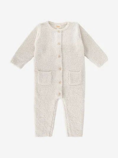 7am Enfant Baby Fuzzy Long Sleeve Romper In White