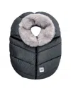 7am Enfant Car Seat Cocoon Tundra In Dark Heather Grey Faux Fur