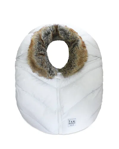 7am Enfant Car Seat Cocoon Tundra In White Faux Fur