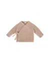 7am Enfant Girls' Fuzzy Wrap Top - Baby In Neutral