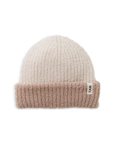 7am Enfant Unisex 2 Tone Ribbed Beanie - Baby In Pink