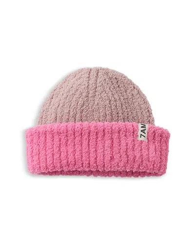 7am Enfant Unisex 2 Tone Ribbed Beanie - Baby In Rose Pink