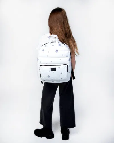 7am Enfant Women's Midi Classic Backpack Stars Print In White