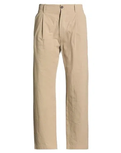 7d Man Pants Camel Size 34 Cotton In Sand