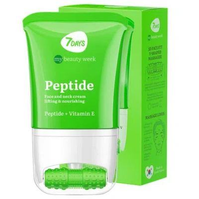7days Face Moisturizer With Peptide For Nourishing & Lifting Effect With 3d Massage Applicator In Transparent