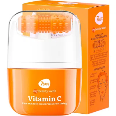 7days Face Moisturizer With Vitamin C For Radiance & Lifting With 3d Massage Applicator In Transparent