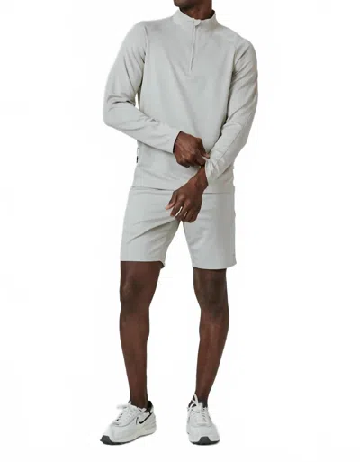 7diamonds A Game Quarter Zip Pull Over Sweater In Tan In Gray