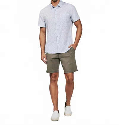7diamonds Auden Short Sleeve Shirt In Light Blue In White