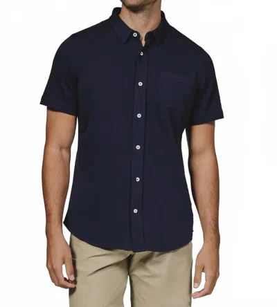 7diamonds Bennet Short Sleeve Shirt In Navy In Blue