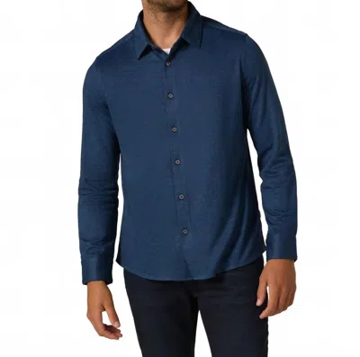 7diamonds Bowery Textured Knit Long Sleeve Shirt In Navy In Blue
