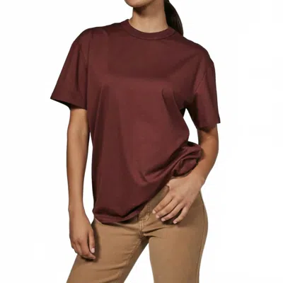 7diamonds Boxy Boyfriend Tee In Brick Red In Brown