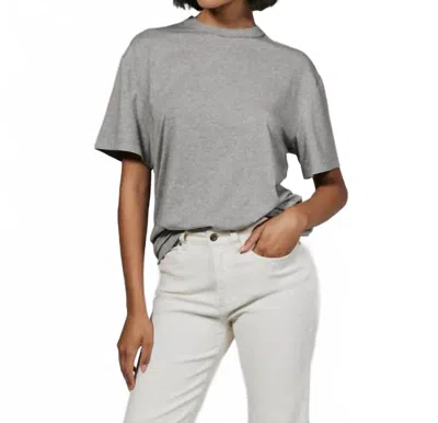 7diamonds Boyfriend Stretch Cotton Tee In Mid Heather Grey - Hoc Winter In Gray