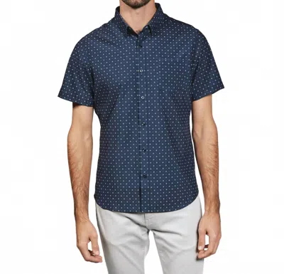 7diamonds Bridges Short Sleeve Shirt In Navy In Blue