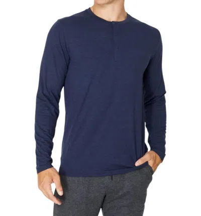 7diamonds Core Henley Tee In Navy In Blue