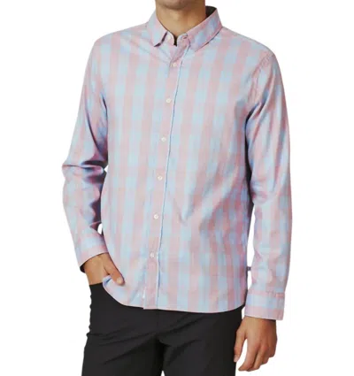 7diamonds Delano Long Sleeve Shirt In Dusty Red In Multi