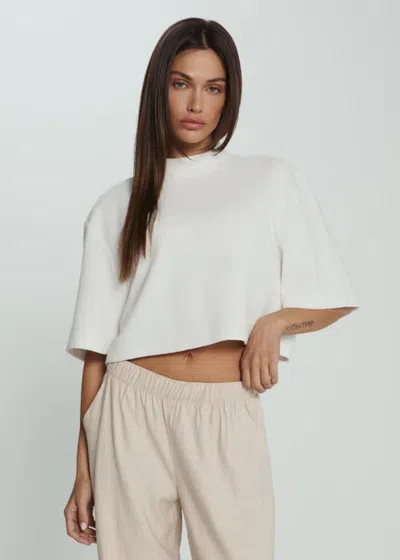 7diamonds Ellis Short Sleeve Crop Top In White