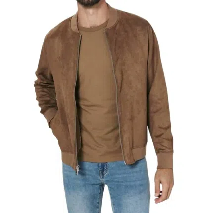 7diamonds Evolution Suede Bomber Jacket In Earth In Brown