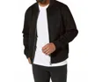 7diamonds Evolution Suede Bomber Jacket In Onyx In Black
