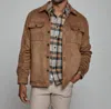 7diamonds Evolution Suede Shacket In Earth In Beige