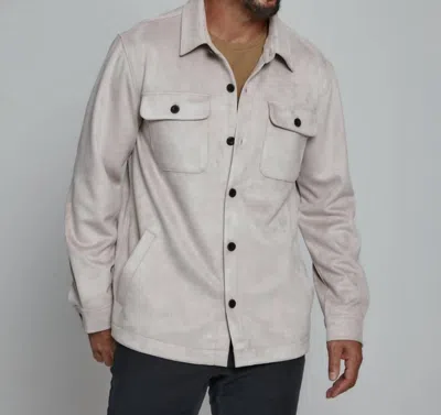 7diamonds Evolution Suede Shacket In Ecru In Grey