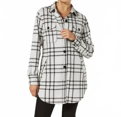 7diamonds Generation Plaid Shacket In White Frost In Multi