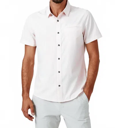 7diamonds Grant Short Sleeve Shirt In Dusty Rose In White