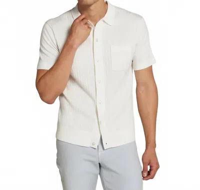 7diamonds Haiden Button Down Sweater Polo In Natural In White