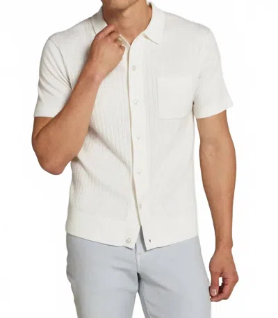 7diamonds Haiden Button Up Sweater Polo In Natural In White