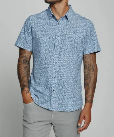 7diamonds Hartley Short Sleeve Shirt In Light Blue
