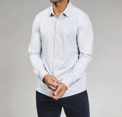 7diamonds Layth Long Sleeve Shirt In Light Grey In Blue