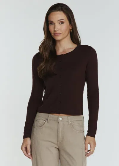 7diamonds Mira Button Front Cardigan In Cacao