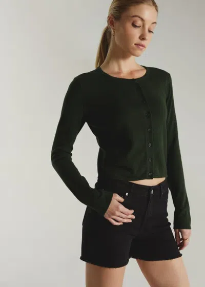 7diamonds Mira Button Front Cardigan In Forest Green