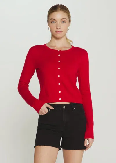 7diamonds Mira Button Front Cardigan In Ruby Red