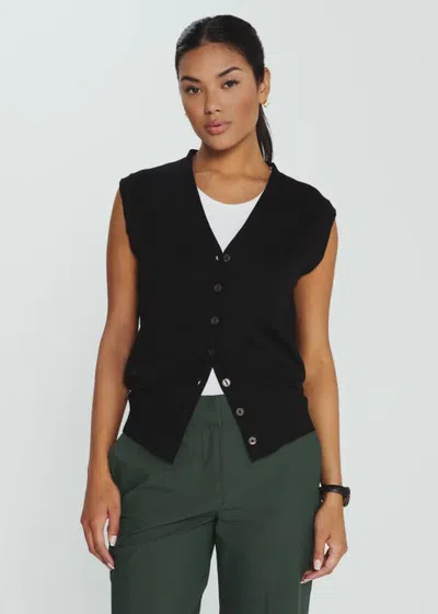 7diamonds Mira Button Front Vest In Black