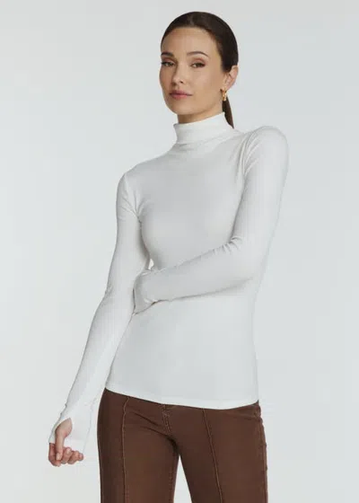7diamonds Modal Long Sleeve High Neck T Shirt In Ivory
