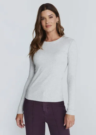 7diamonds Modal Long Sleeve Ribbed T Shirt In Gray