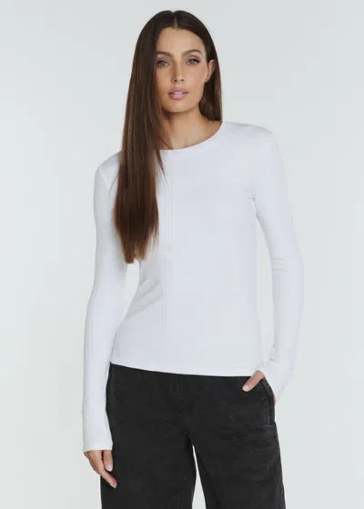7diamonds Modal Long Sleeve Ribbed T Shirt In White