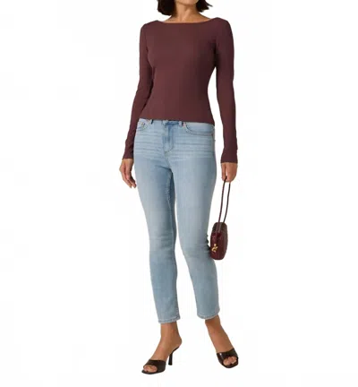 7diamonds Modal Ribbed Boatneck Top In Walnut In Brown