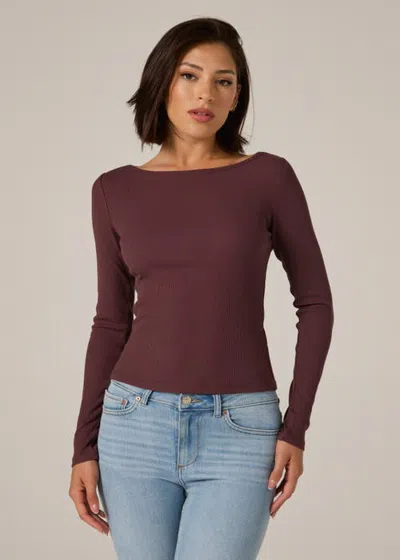 7diamonds Modal Ribbed Boatneck Top In Walnut