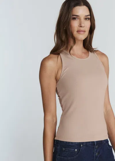 7diamonds Modal Ribbed Crew Tank In Neutral