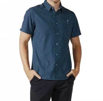 7diamonds Montague Short Sleeve Shirt In Navy In Blue