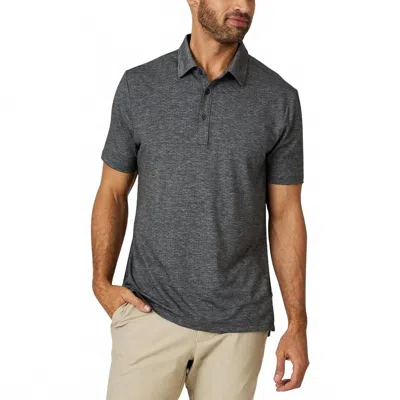 7diamonds Nikos Performance Polo In Charcoal In Pink