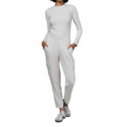 7diamonds Rev Long Sleeve Tee In Heather Light Grey - Hoc Winter In White