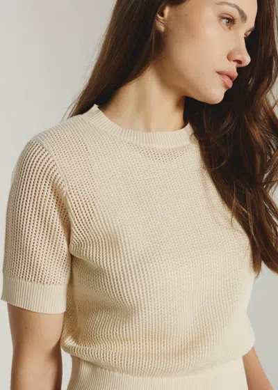 7diamonds Selene Open Knit Top In Cream