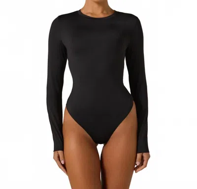7diamonds Sleek Long Sleeve Bodysuit In Black