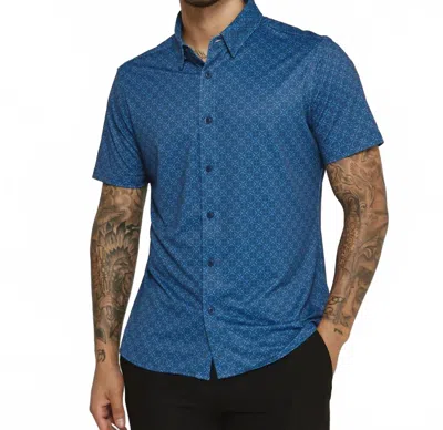 7diamonds Sorren Short Sleeve Shirt In Navy In Blue